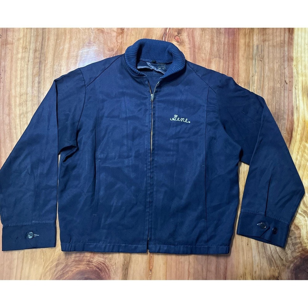 Vintage 50's Jacket Embroidered Unitog Men's 42 Dura-Press Work wear A4-29